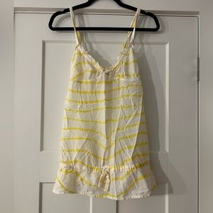 Free People White and Yellow Stripe, Size 6